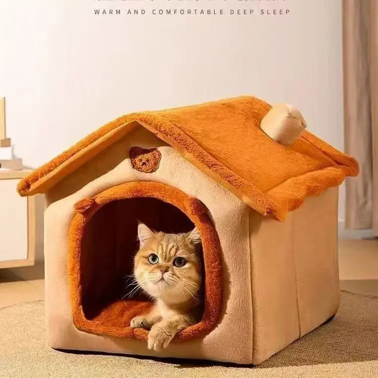 Cozy Pet House Bed – Removable & Washable | Dogs & Cats