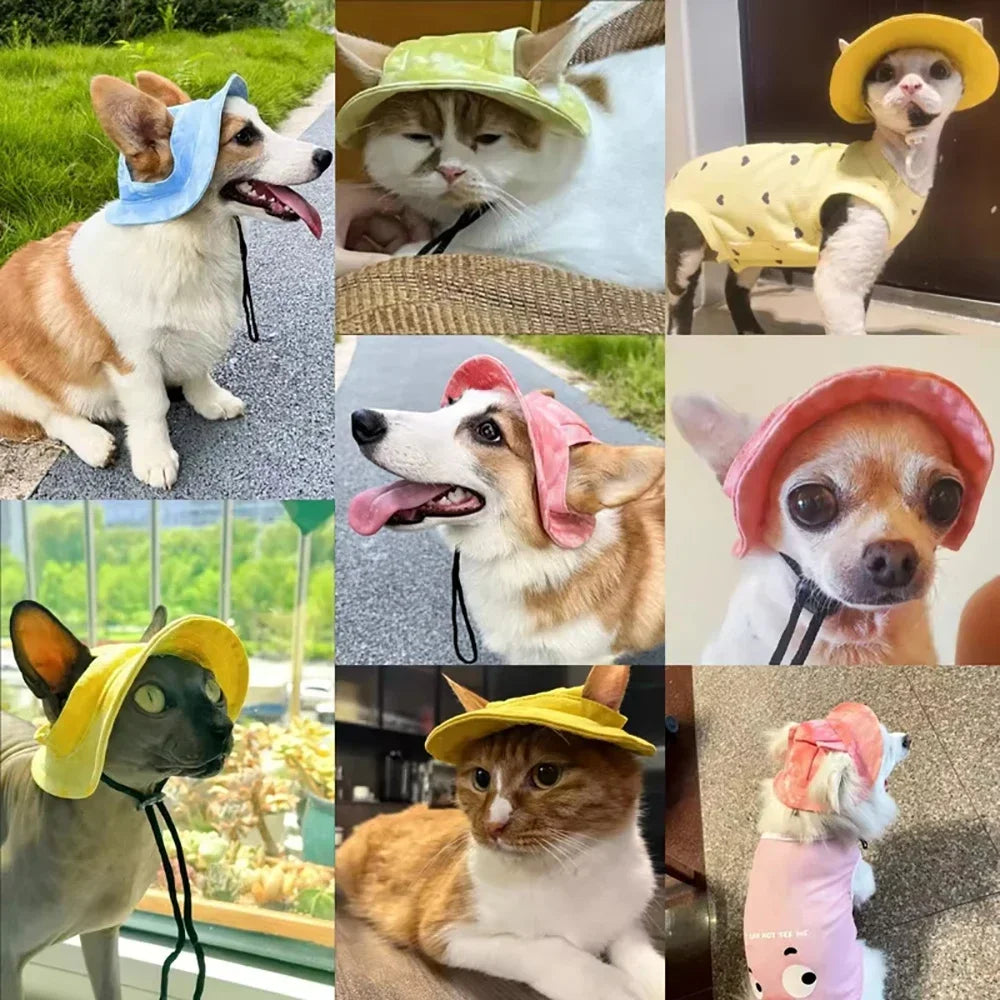 Adjustable Cotton Baseball Cap for Dogs & Cats – Sun Protection Pet Hat