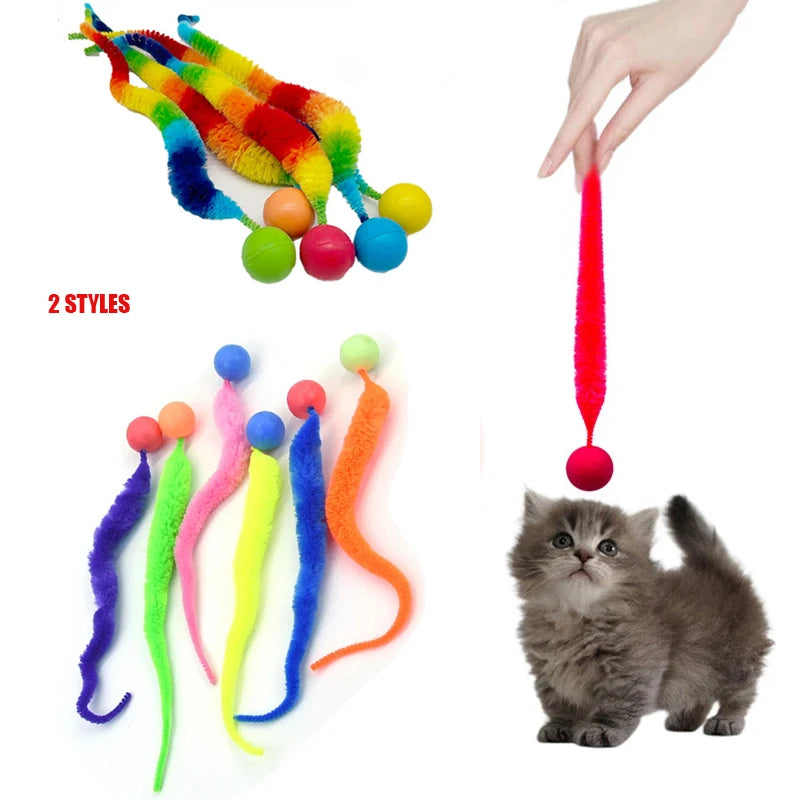 Faux Fur Bouncing Cat Toy Ball – Interactive Puzzle Teaser