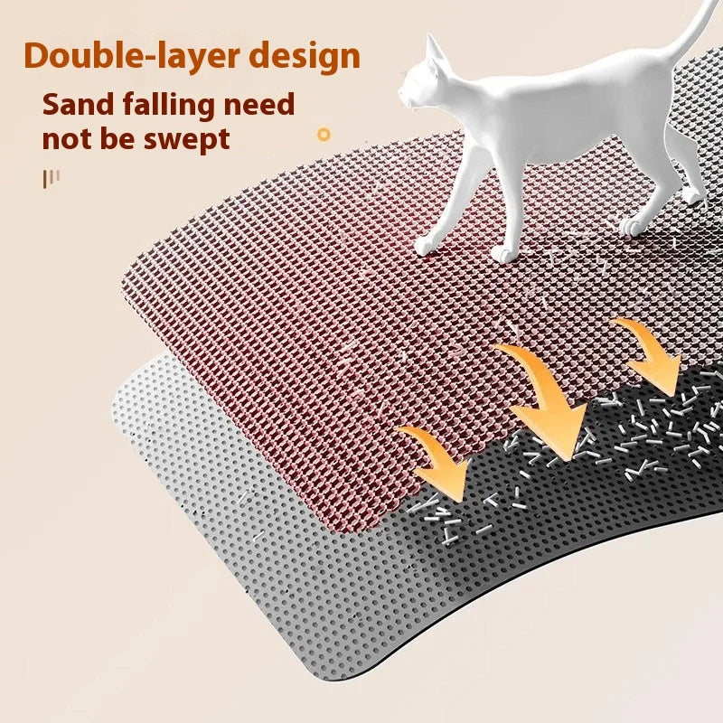 Double-Layer Cat Litter Mat – Waterproof, Non-Slip & Washable