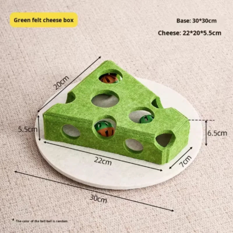 Interactive Cat Maze Toy with Bell Ball — Felt Puzzle Box