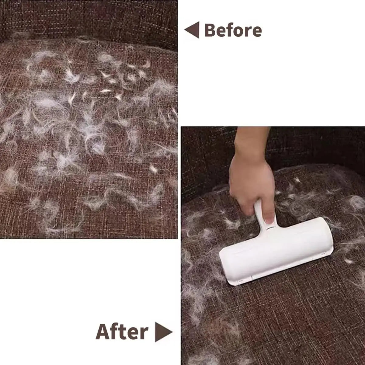 Reusable Pet Hair Remover Roller – Self-Cleaning Lint Roller for Dog & Cat Fur on Furniture & Upholstery