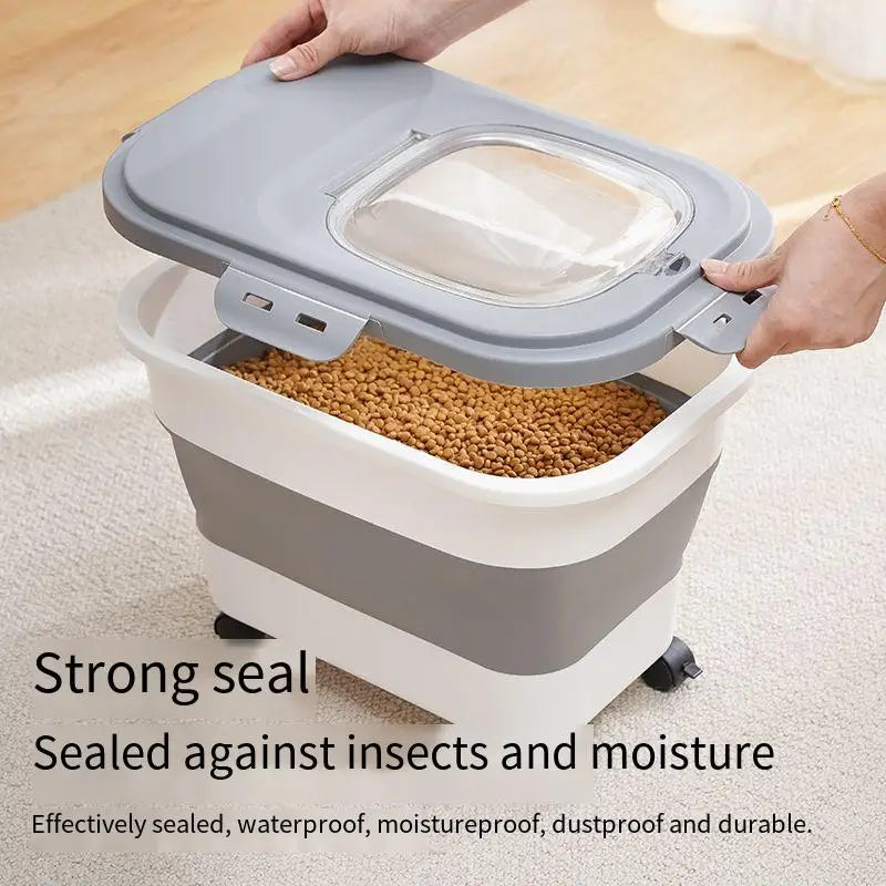Collapsible Pet Food Storage Container – Airtight & Space-Saving (13 / 33 LB)