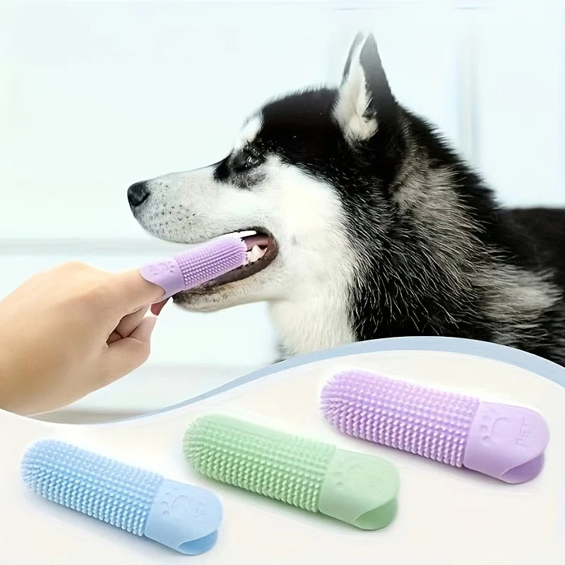 360° Silicone Finger Toothbrush for Dogs & Cats – Gentle Dental Cleaning for All Breeds