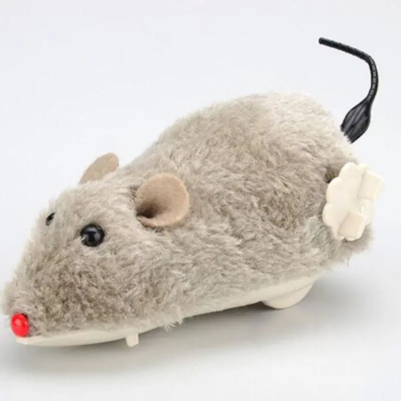 Wind-Up Plush Mouse Toy for Cats – Lifelike Running Rat for Interactive Play