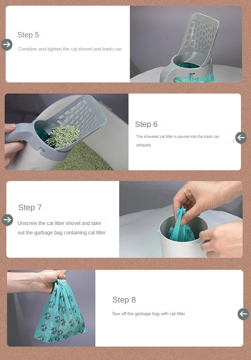 Cat Litter Scoop with Waste Bin – Self-Cleaning Cat Toilet Accessory