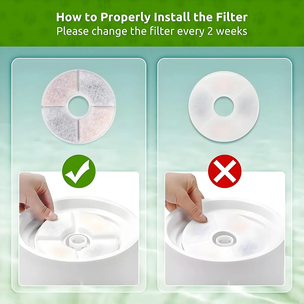 Pet Water Fountain Replacement Filters – 3-Stage Activated Carbon Filtration | 4/8/12 PCS