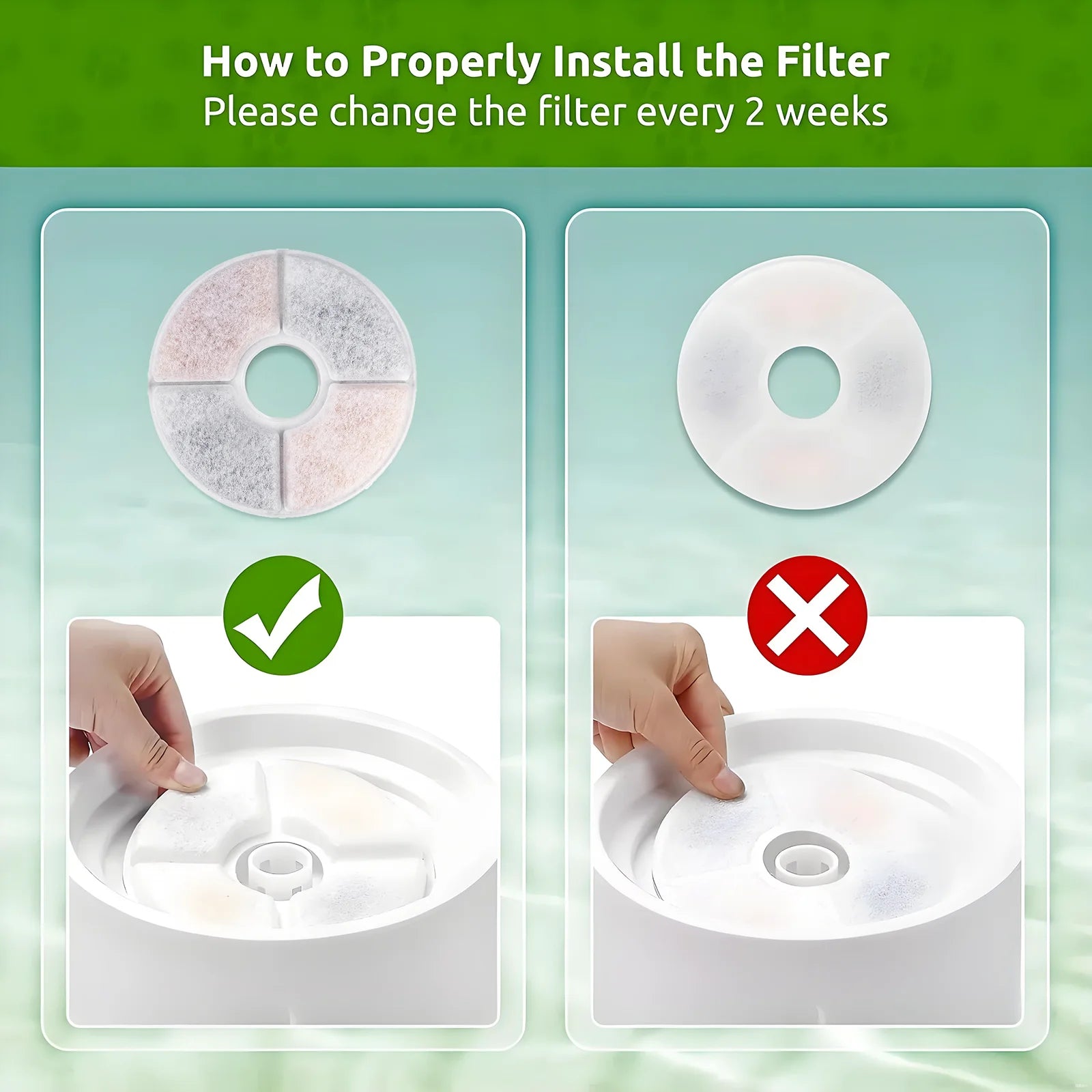 Pet Water Fountain Replacement Filters – 3-Stage Activated Carbon Filtration | 4/8/12 PCS
