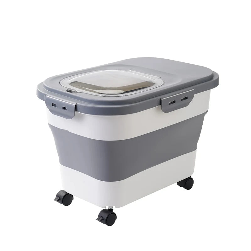 Collapsible Pet Food Storage Container – Airtight & Space-Saving (13 / 33 LB)
