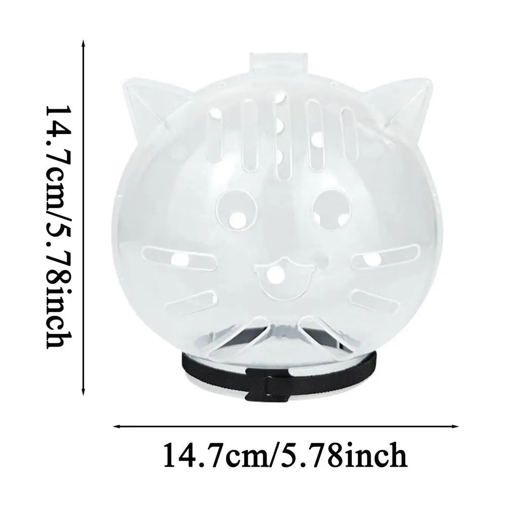Breathable Cat Bubble Muzzle – Transparent Protective Helmet for Grooming & Anti-Bite Safety