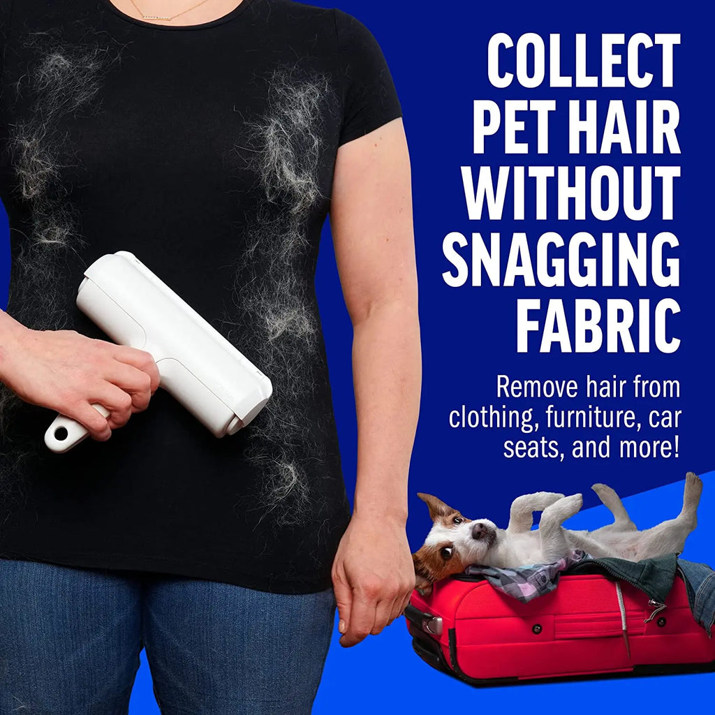 Reusable Pet Hair Remover Roller – Self-Cleaning Lint Roller for Dog & Cat Fur on Furniture & Upholstery