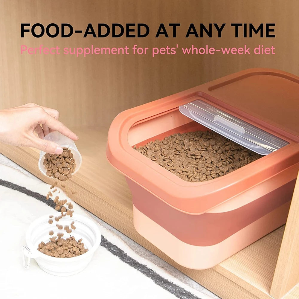 Collapsible Pet Food Storage Container – Airtight & Space-Saving (13 / 33 LB)