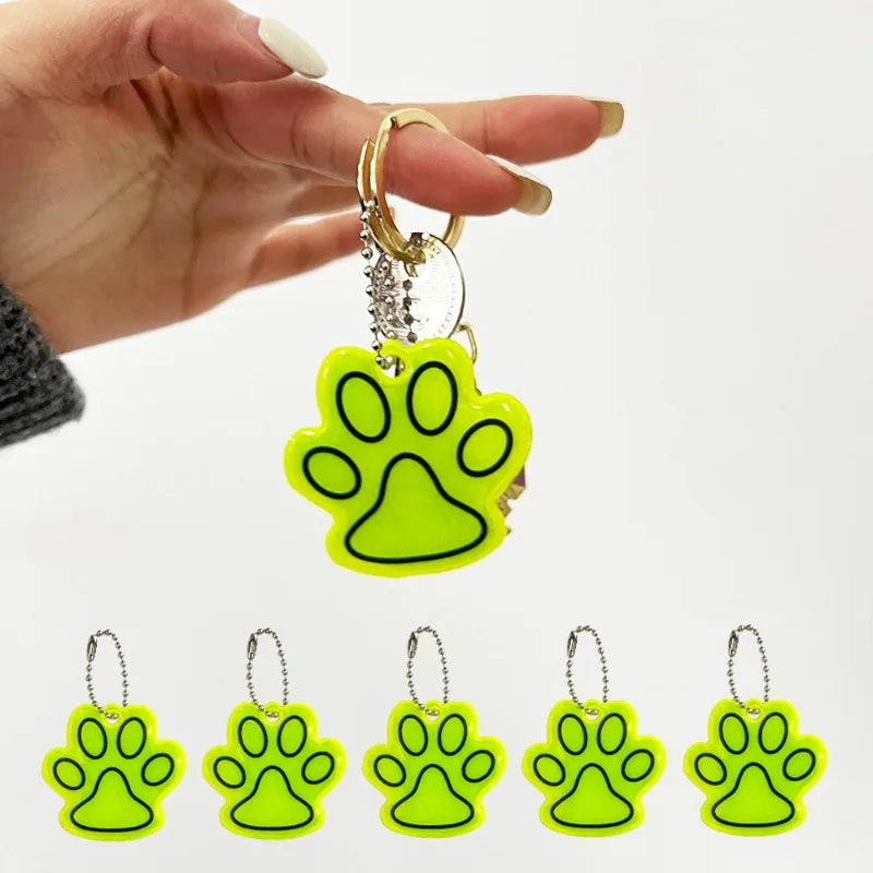 Reflective Cat Paw Keychain – Night Safety Pendant (10 PCS)