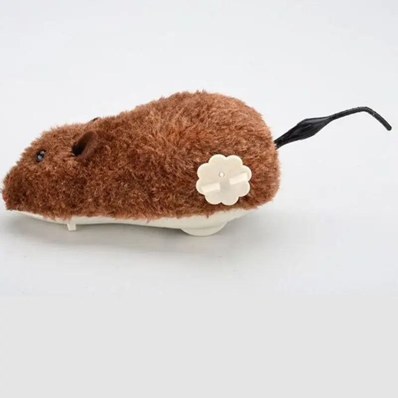 Wind-Up Plush Mouse Toy for Cats – Lifelike Running Rat for Interactive Play