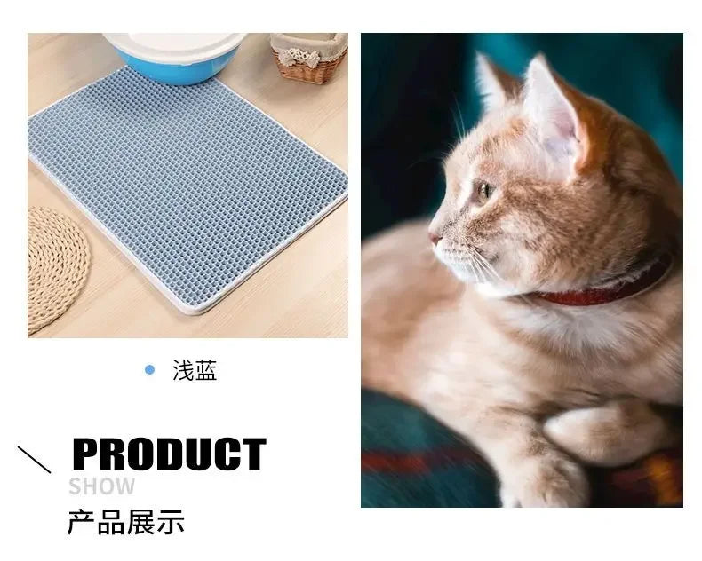 Double-Layer Waterproof Cat Litter Mat – Non-Slip, Washable & Easy to Clean