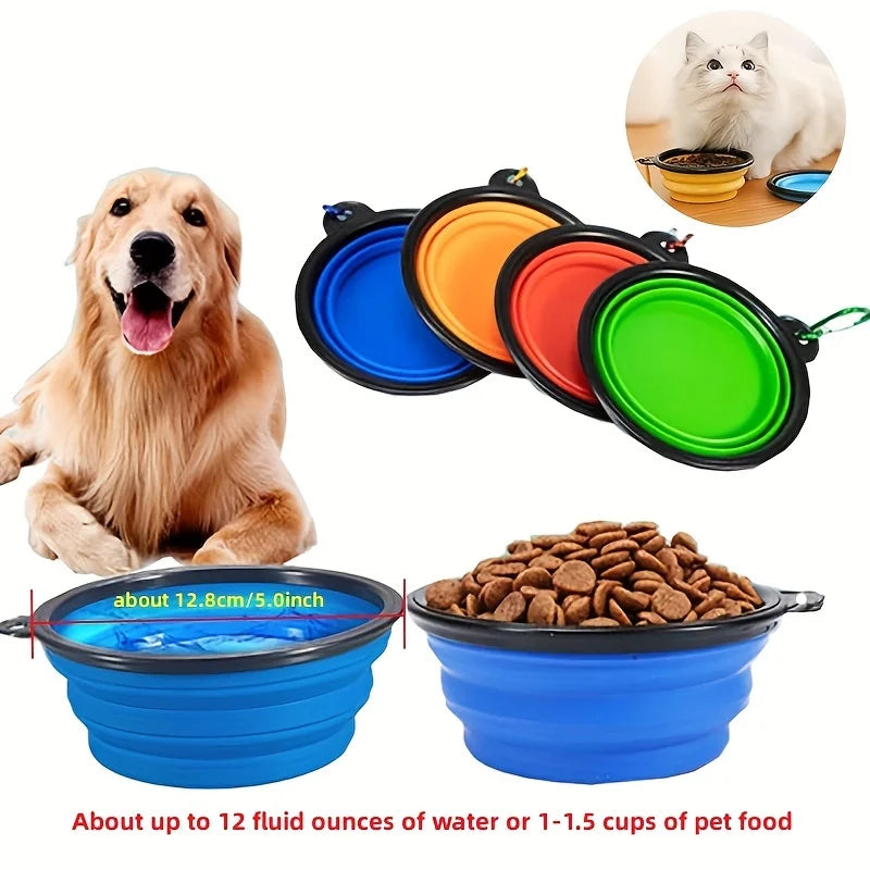 Portable Collapsible Pet Bowl – Silicone Travel Bowl for Dogs & Cats | 350ml