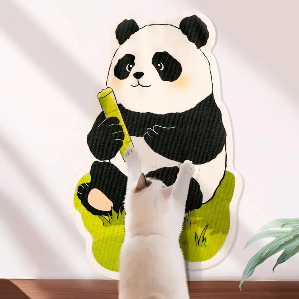 Wall-Mounted Felt Cat Scratcher with Hanging Toy