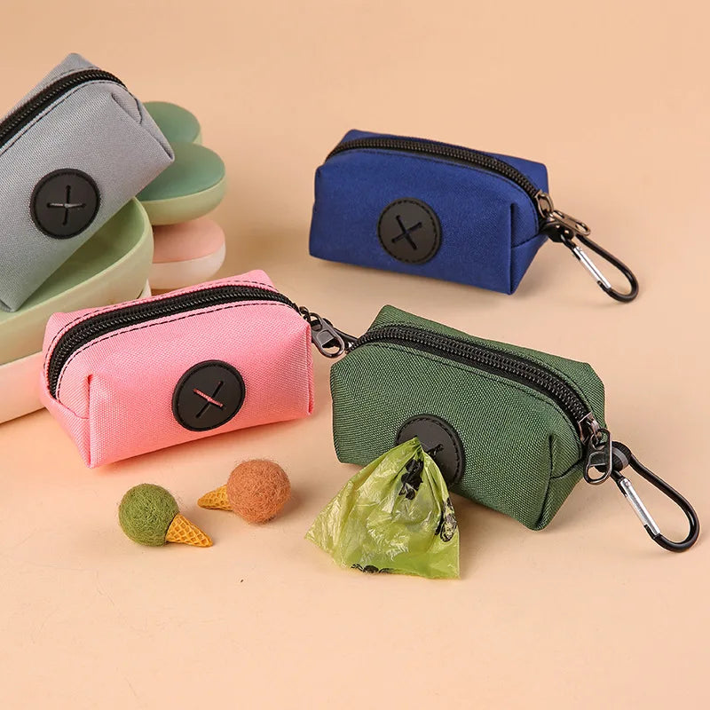 Pet Waste Bag Dispenser with Carabiner Clip – Durable Canvas Holder for Dogs