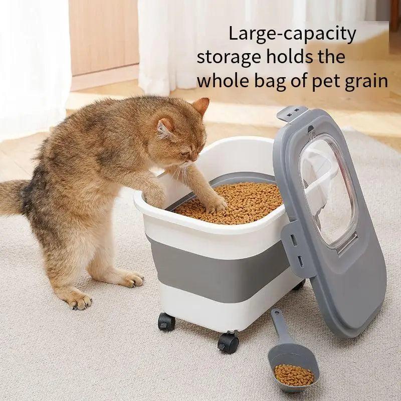 Collapsible Pet Food Storage Container – Airtight & Space-Saving (13 / 33 LB)