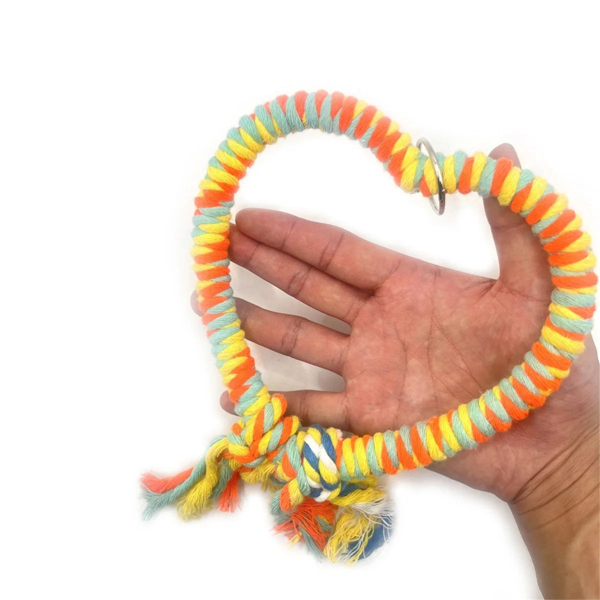 Love Shape Cotton Rope Bird Swing – Colorful Parrot Perch & Cage Toy