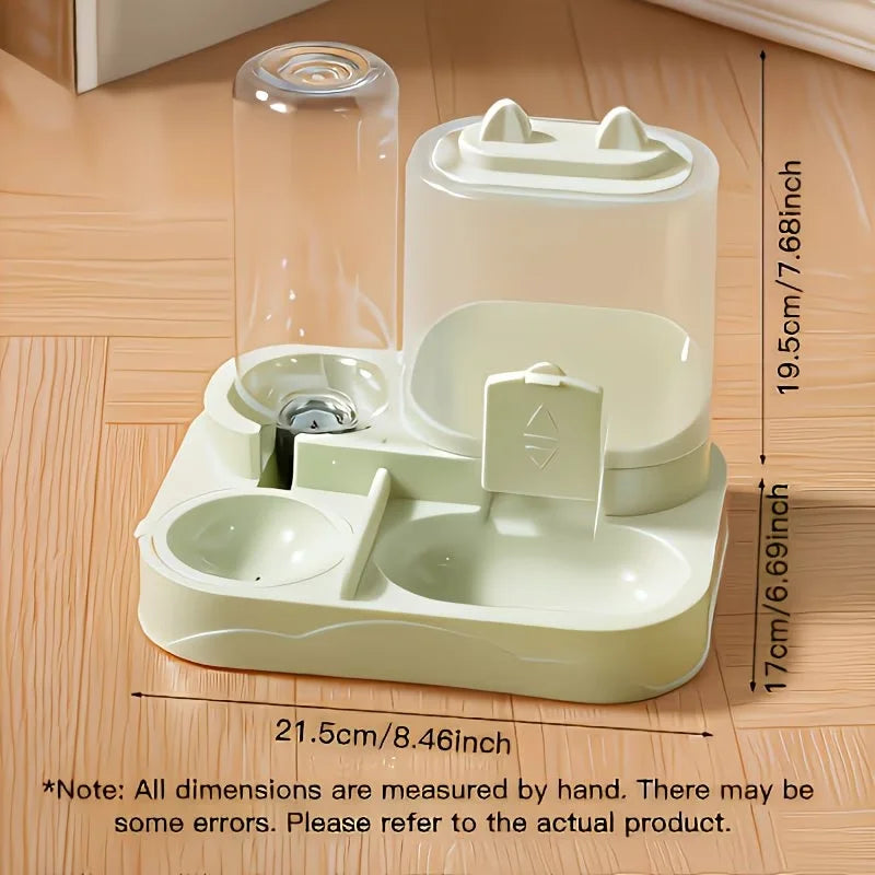 2-in-1 Large Pet Feeder & Water Dispenser – Gravity-Fed, Dry/Wet Separation, No Battery | Cats & Dogs