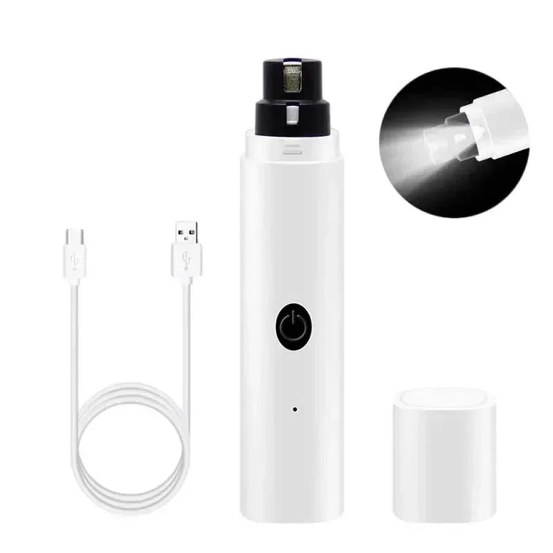 Electric Pet Nail Grinder – Rechargeable USB with LED Light