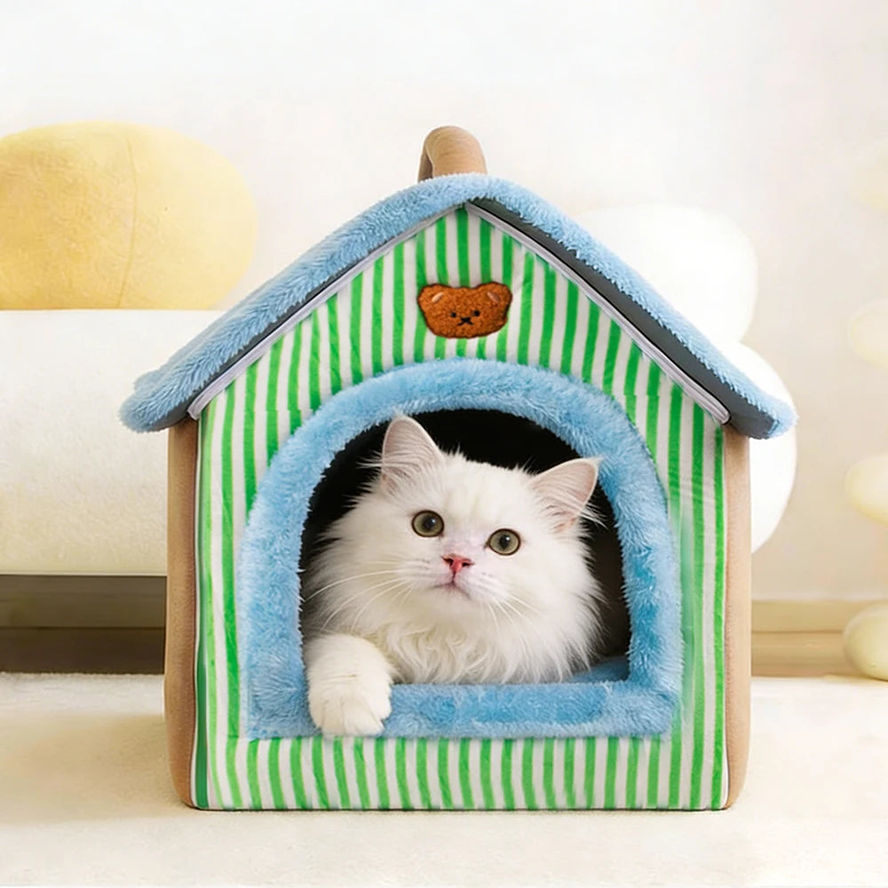 Foldable Cat & Pet House – Cozy Cave Bed for Cats & Small Dogs