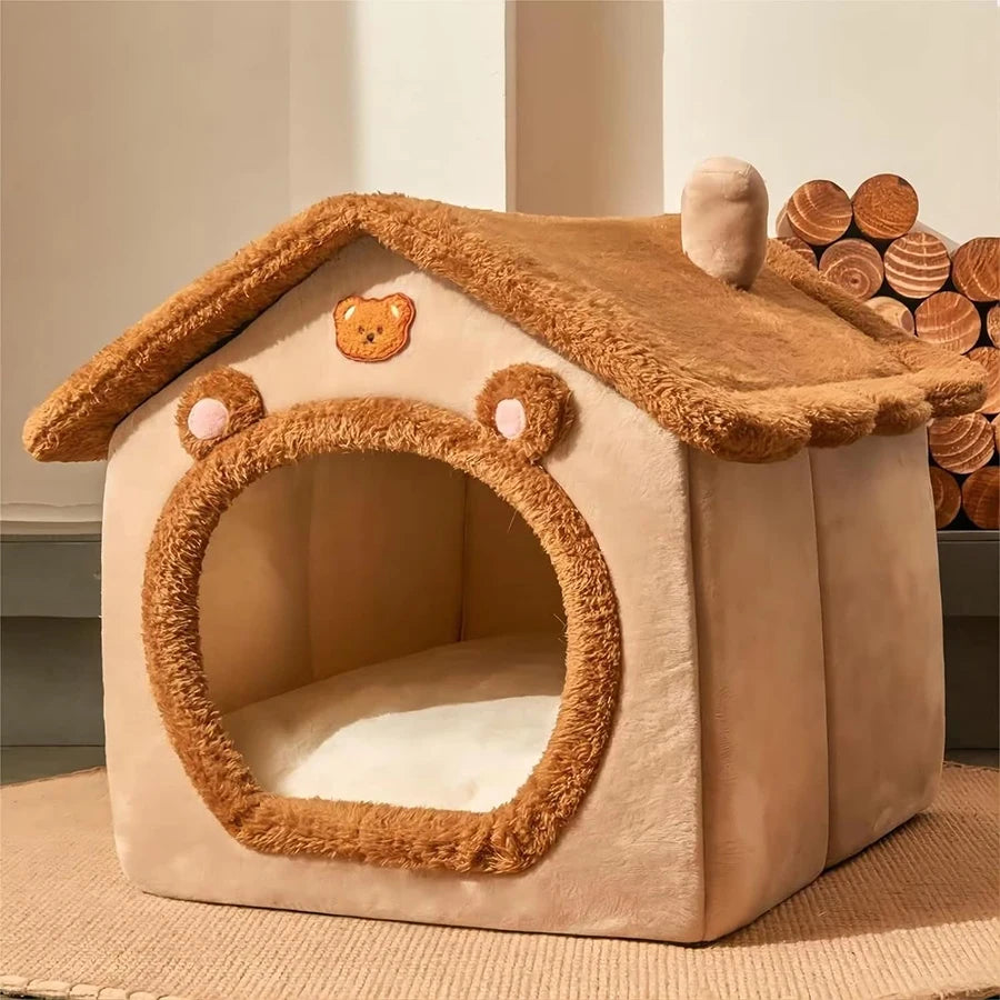 Foldable Cat & Pet House – Cozy Cave Bed for Cats & Small Dogs