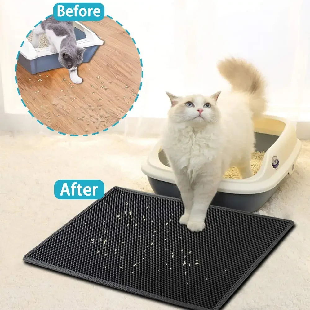Double-Layer Waterproof Cat Litter Mat – Non-Slip, Washable & Easy to Clean