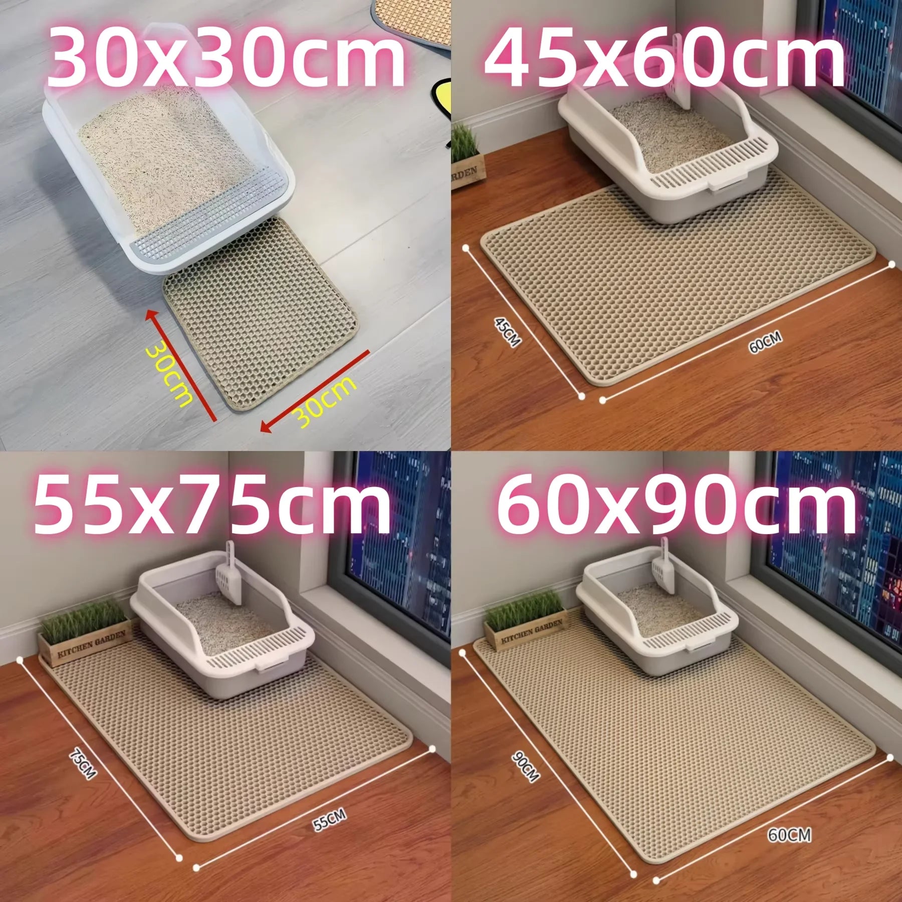 Double-Layer Cat Litter Mat – Waterproof, Non-Slip & Washable