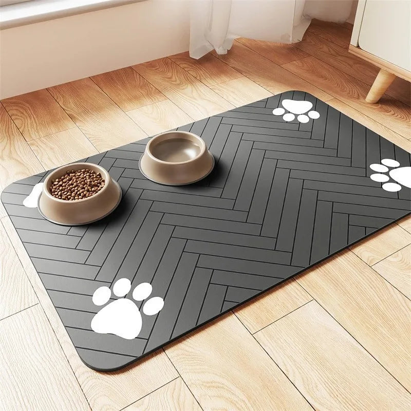 Absorbent Pet Feeding Mat – Non-Slip Waterproof Placemat for Dogs & Cats | 3 Sizes