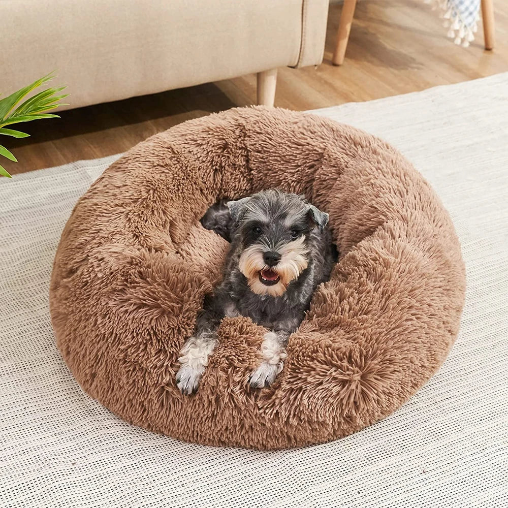 Cozy Round Pet Bed – Ultra-Soft Plush for Dogs & Cats (40–90 cm)