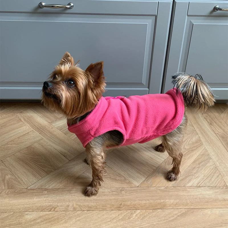 Soft Fleece Pet Vest Jacket with D-Ring | Dog & Cat Winter Coat