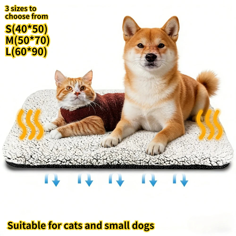 Self-Heating Pet Blanket & Mat – Washable Thermal Pad for Cats & Dogs