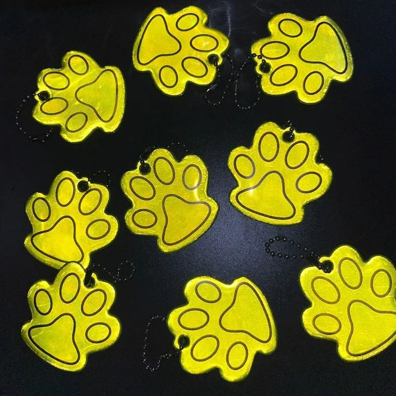 Reflective Cat Paw Keychain – Night Safety Pendant (10 PCS)