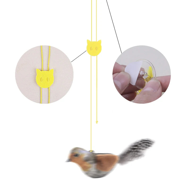 Catnip Bird Plush Toy – Lifelike Feathered Cat Teaser for Kittens & Cats