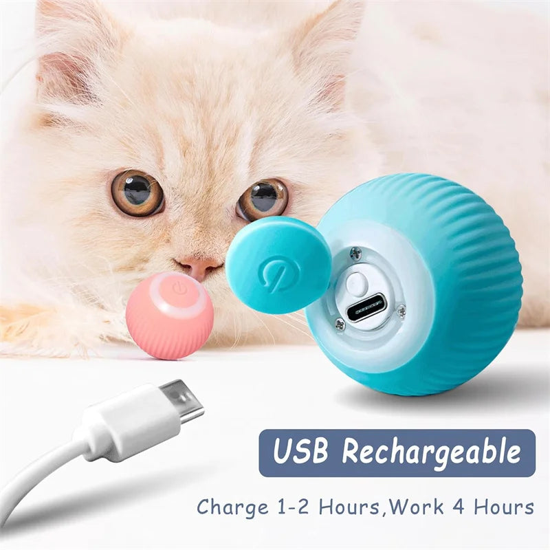 Smart Interactive Pet Ball – USB Rechargeable Auto-Moving Toy for Dogs & Cats