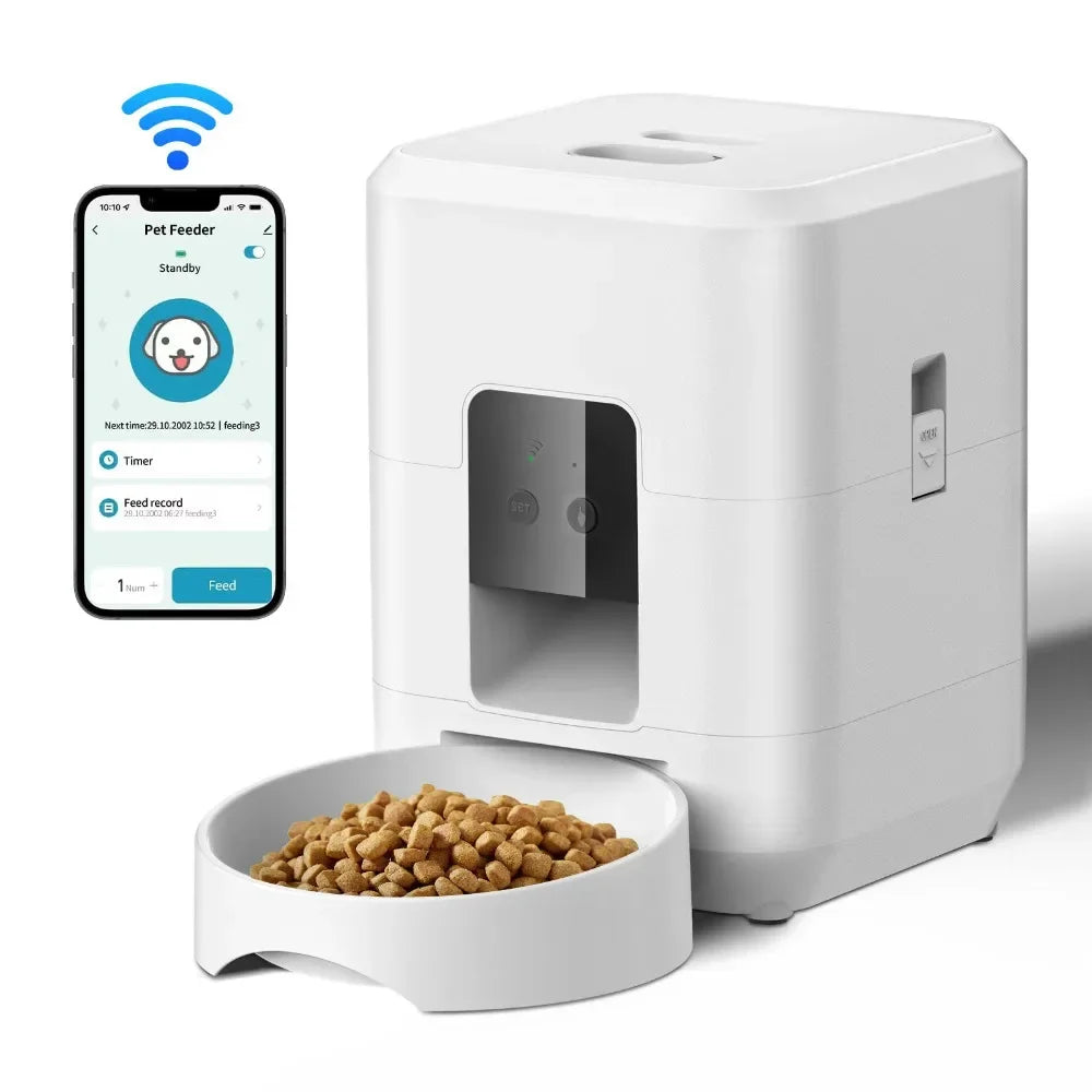 Smart 2L Automatic Pet Feeder with WiFi App Control – Timed & Portion-Controlled Food Dispenser for Cats & Dogs