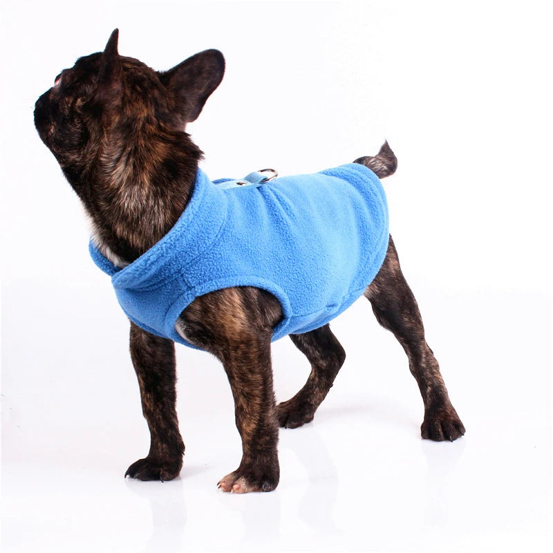Soft Fleece Pet Vest Jacket with D-Ring | Dog & Cat Winter Coat