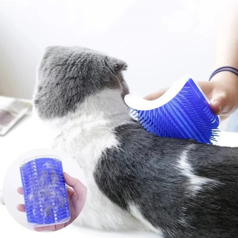 Cat Corner Grooming Brush – Self-Cleaning Massage & Hair Removal Comb