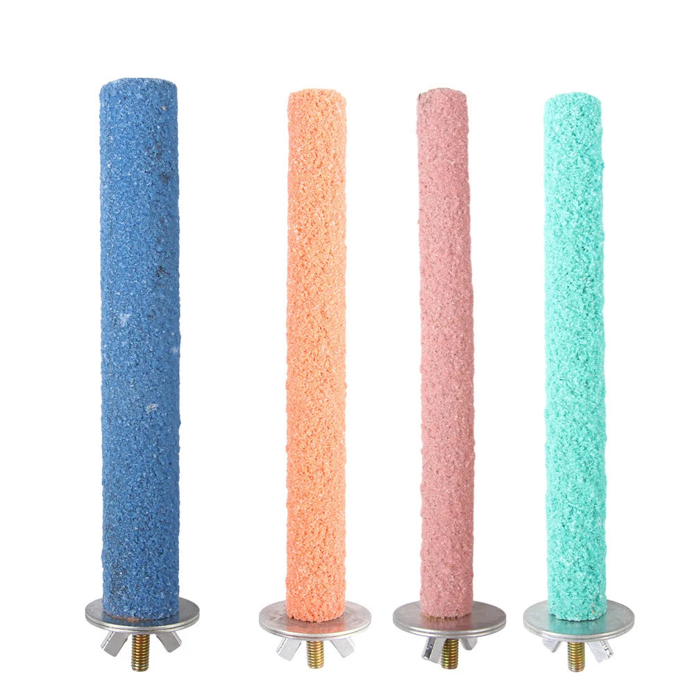 Colorful Wood Parrot Perch Stand – Bird Cage Toy for Small & Medium Birds