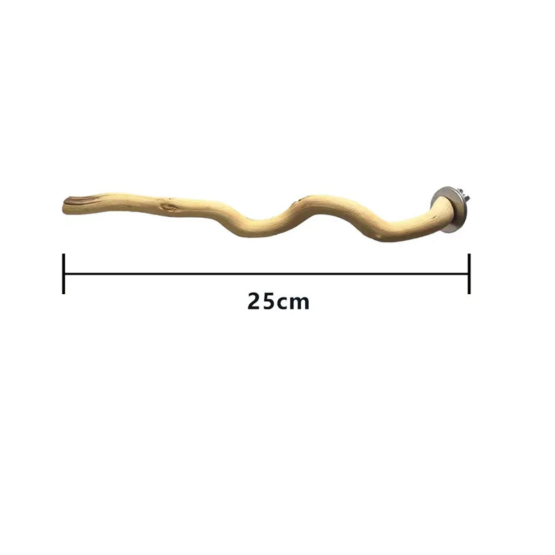 Natural Wood Parrot Perch Branch — Bird Cage Swing & Standing Toy