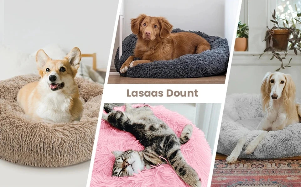 Cozy Round Pet Bed – Ultra-Soft Plush for Dogs & Cats (40–90 cm)