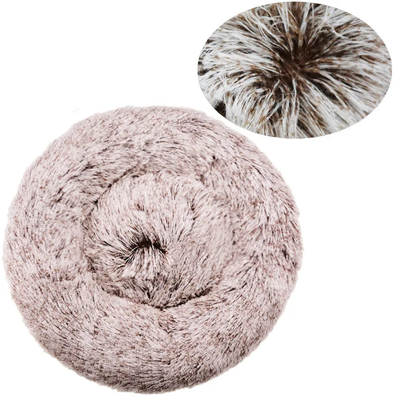 Cozy Round Pet Bed – Ultra-Soft Plush for Dogs & Cats (40–90 cm)