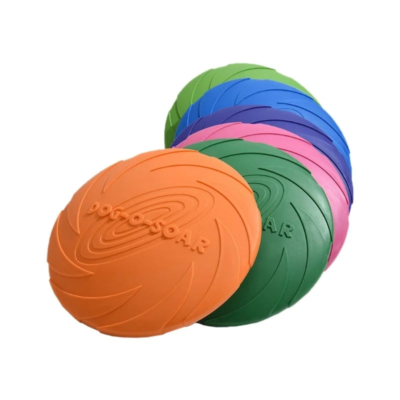 Silicone Flying Disc Dog & Cat Toy – Durable Rubber Frisbee for Interactive Play
