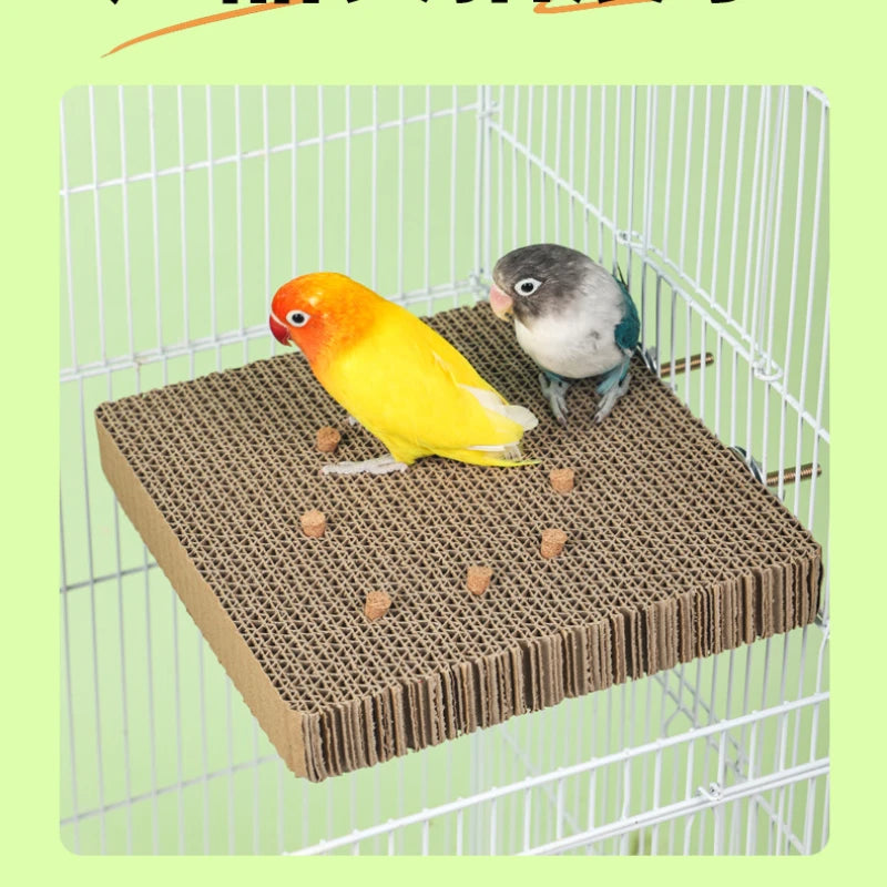 Bird Shredding & Foraging Toy Set – Paper & Cork Perch for Parakeets, Parrots & Conures
