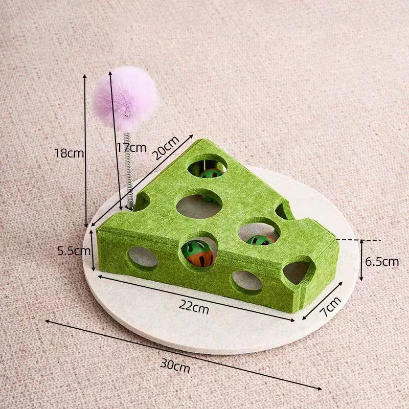 Interactive Cat Maze Toy with Bell Ball — Felt Puzzle Box