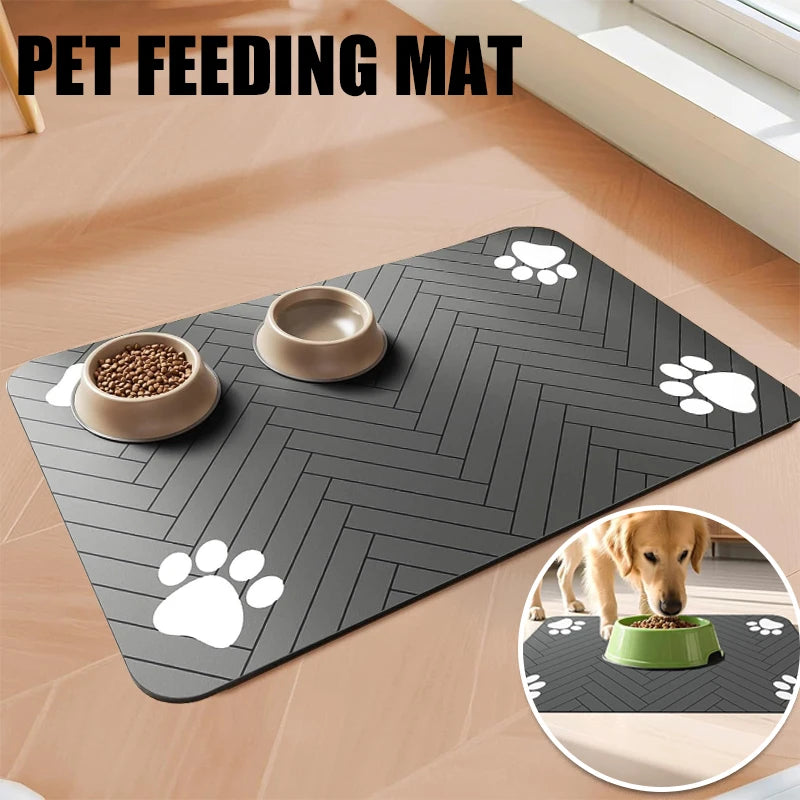 Absorbent Pet Feeding Mat – Non-Slip Waterproof Placemat for Dogs & Cats | 3 Sizes