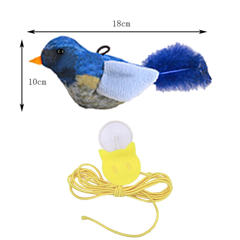 Catnip Bird Plush Toy – Lifelike Feathered Cat Teaser for Kittens & Cats