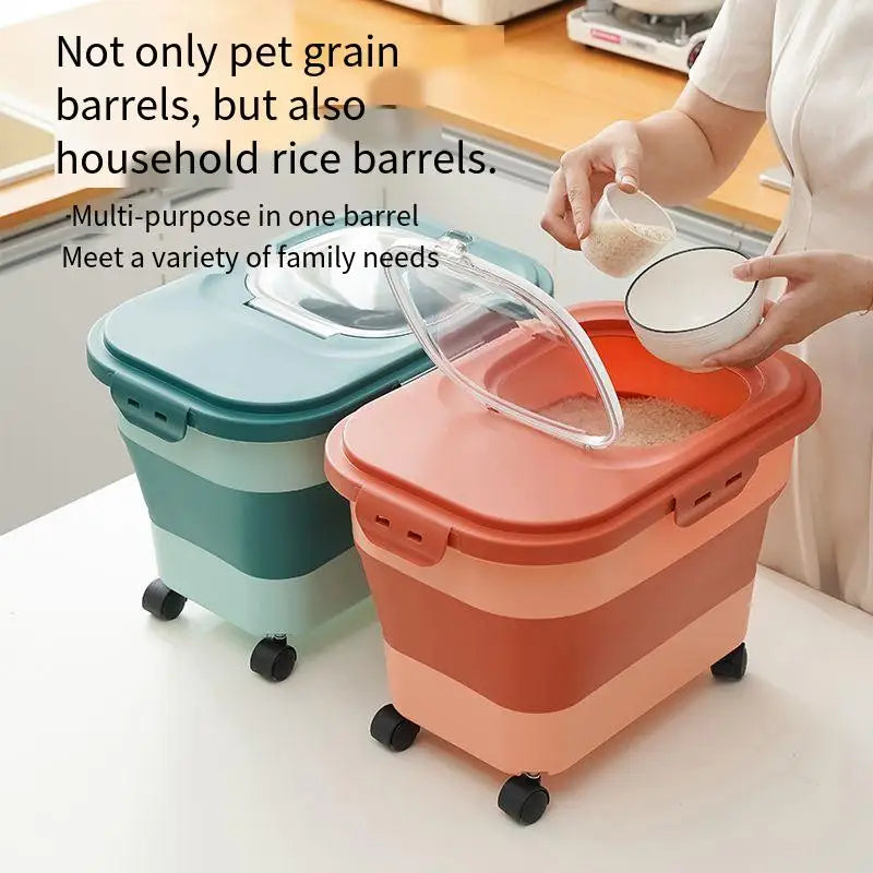 Collapsible Pet Food Storage Container – Airtight & Space-Saving (13 / 33 LB)